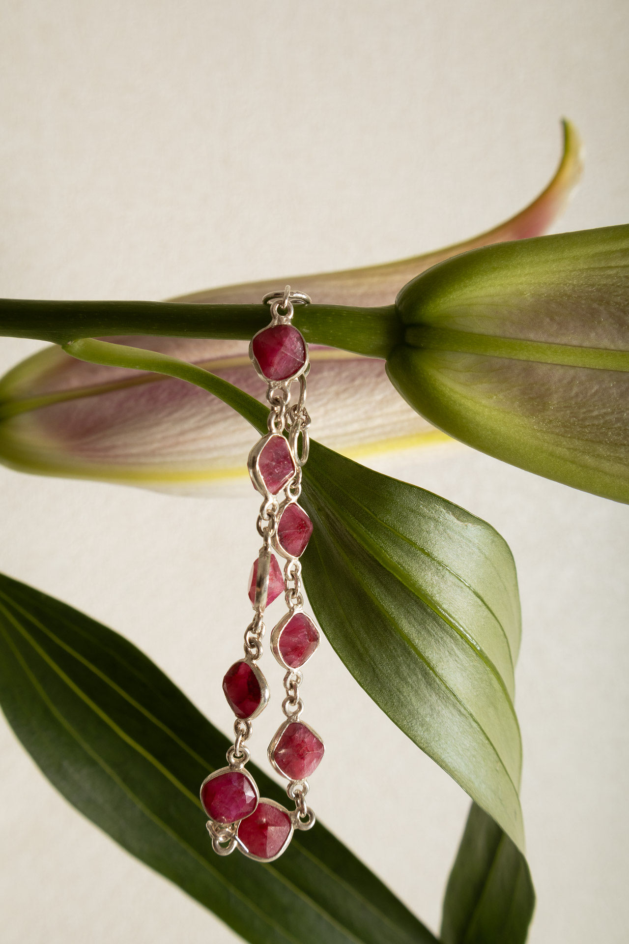 PULSEIRA RUBI PRATA 925