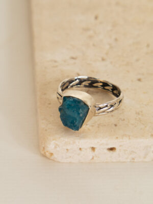 ANEL TRANÇADO APATITA BRUTA